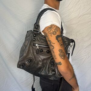 Balenciaga Women's Black and Brown Bag